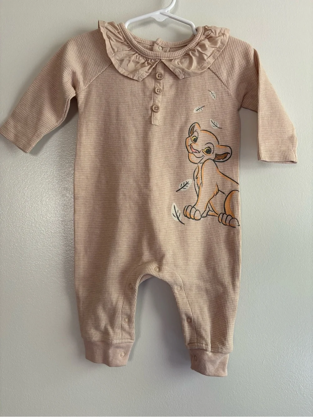 Disney Baby The Lion King Waffle Knit Romper 6/9M